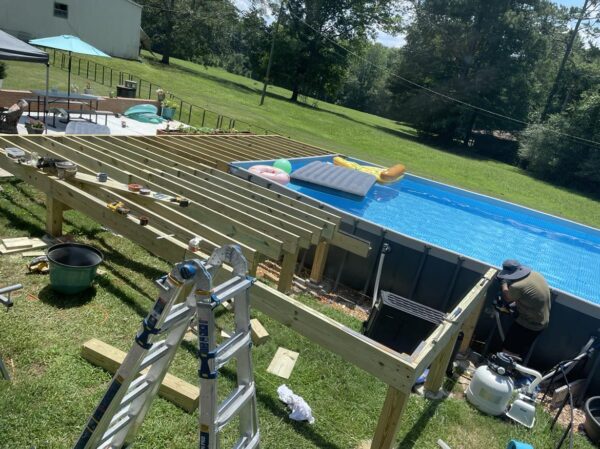 Building An Above Ground Pool Deck- Step By Step - House On Austin