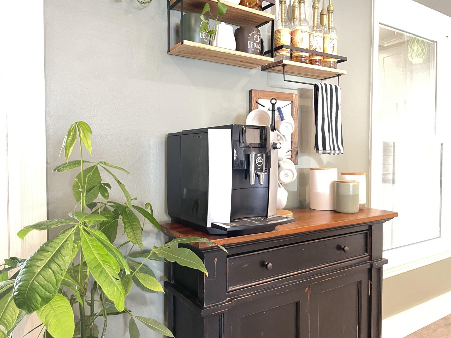 Our DIY Coffee Bar With Thrifted Cabinet - House On Austin