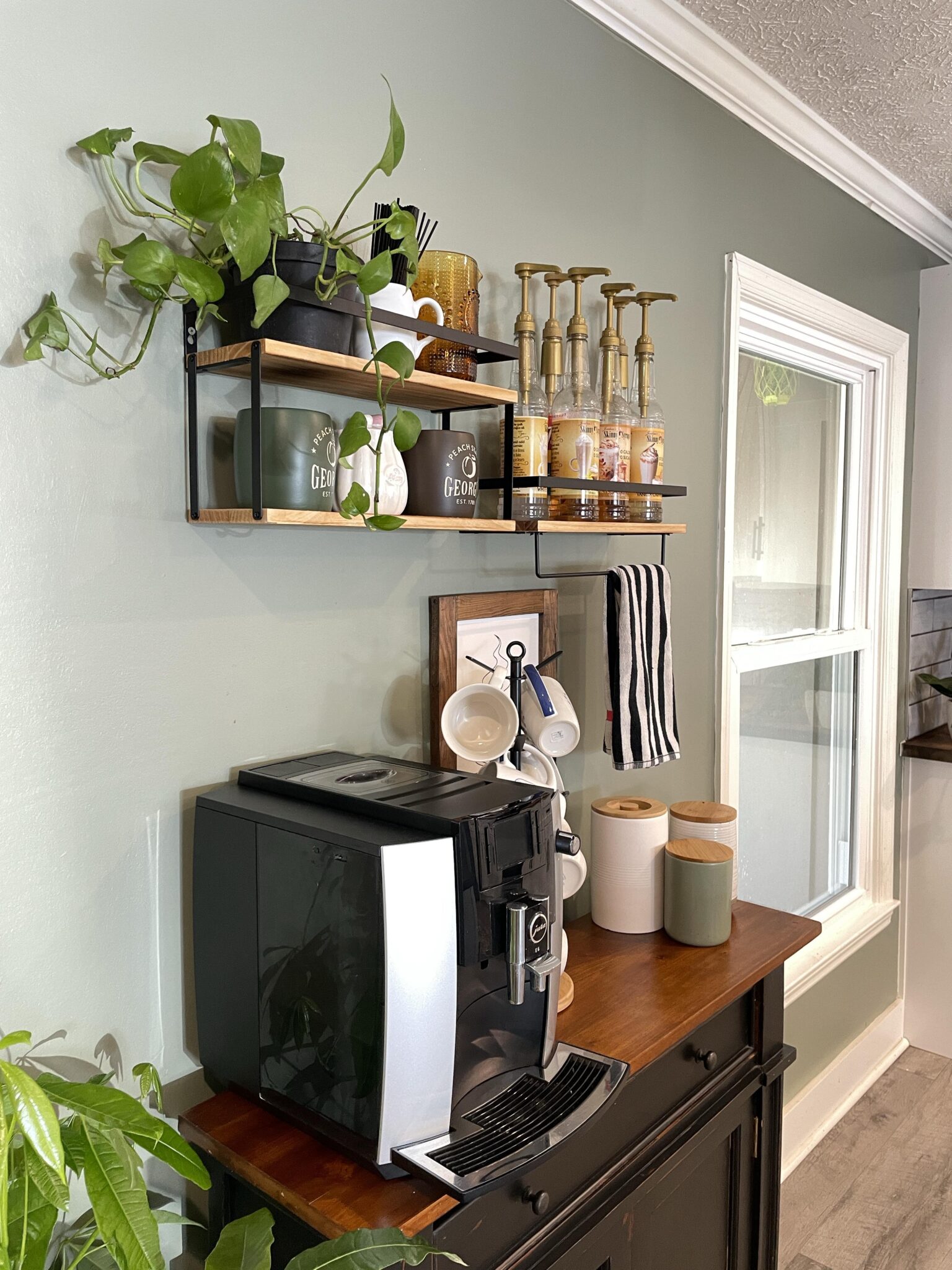 Our DIY Coffee Bar With Thrifted Cabinet - House On Austin
