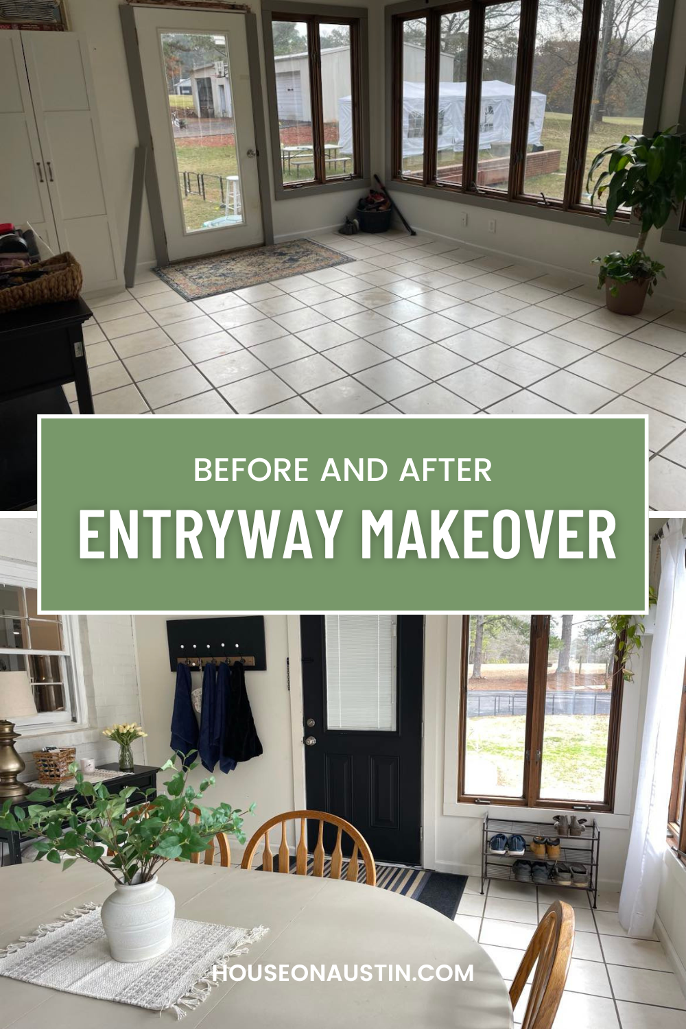 Home DIY Entryway Makeover- Before and After - House On Austin