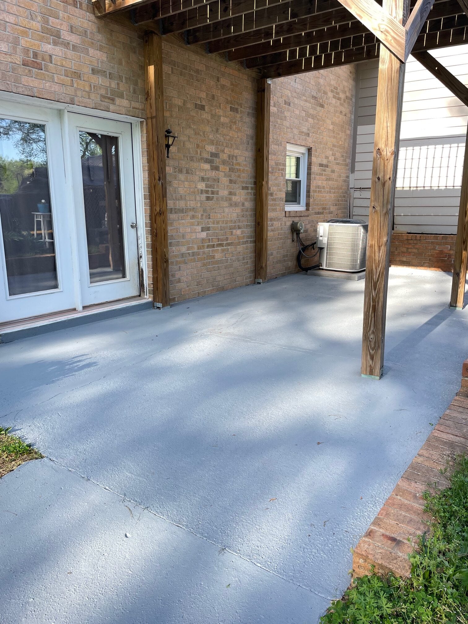 Pretty DIY Concrete Slab Patio Makeover (On A Budget) - House On Austin