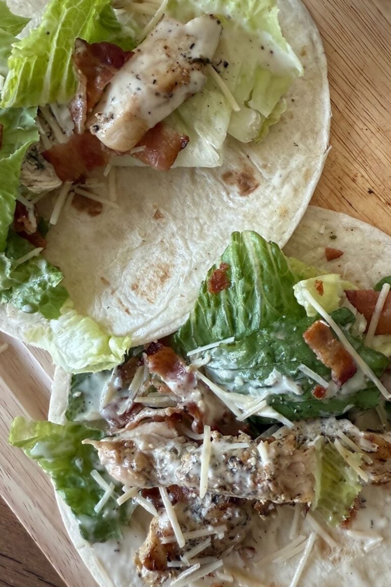 Chicken Caesar Salad Wraps on the Blackstone (+ Dressing)