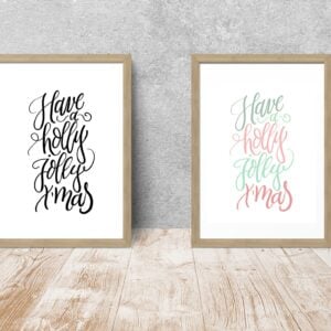 Holly Jolly Xmas Printable (BW or Color)