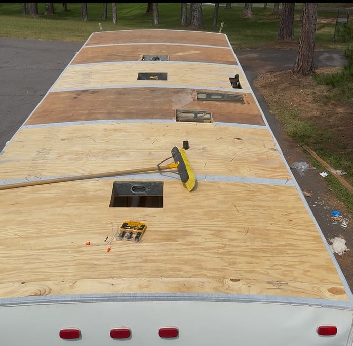 DIY Camper Roof Replacement {Decking + Membrane}